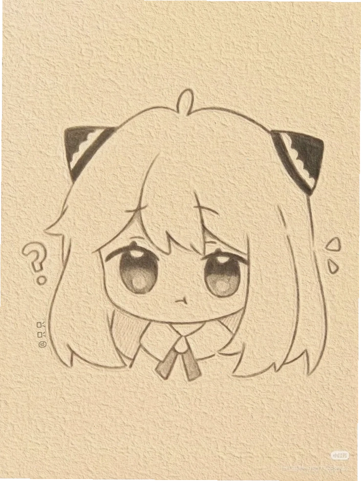 Phác thảo đầu nhân vật chibi dễ thương