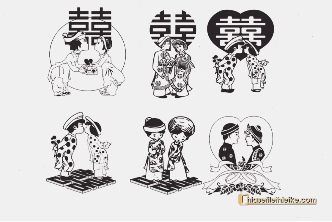 Tải về hình chibi cô dâu chú rể để làm hình nền siêu chất