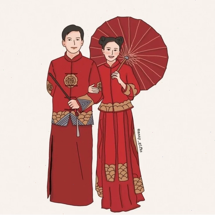 Tải về vector cô dâu chú rể chibi để làm thiết kế cưới chất