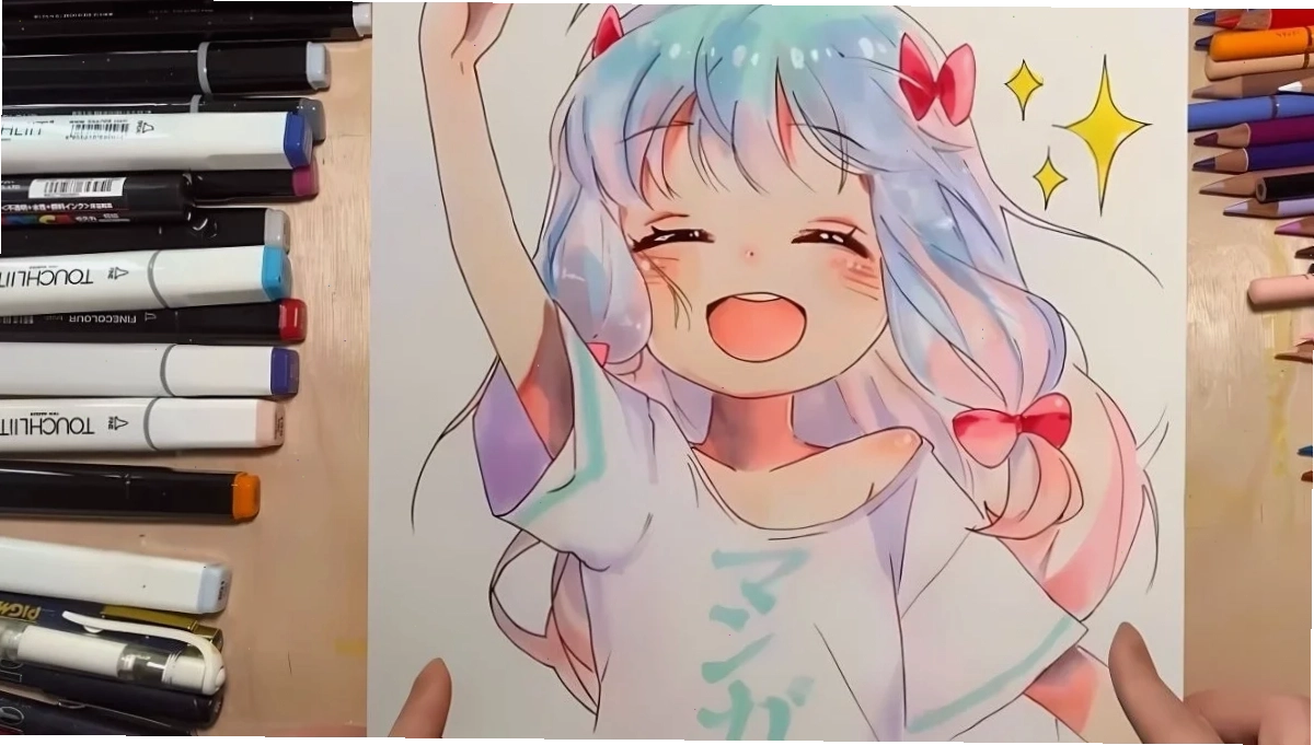 tranh vẽ nhân vật anime dễ thương nhất