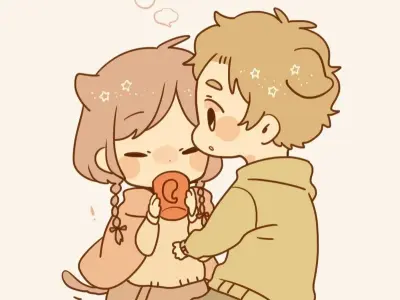 Tổng hợp ảnh hình chibi cặp đôi cute làm hình nền lãng mạn