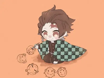 Bộ sưu tập ảnh Tanjiro chibi cute ngất ngây không thể bỏ lỡ