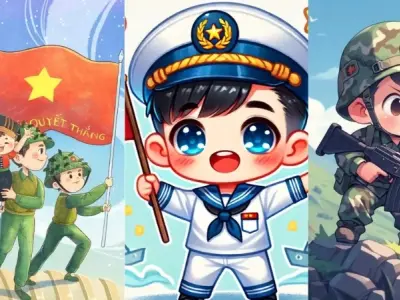 Tải ngay ảnh chú bộ đội chibi chất lượng cao miễn phí