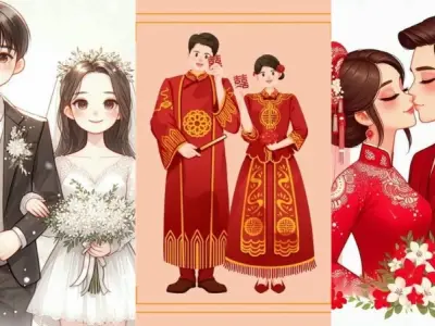Gợi ý kiểu ảnh cô dâu chú rể chibi độc đáo, đáng yêu