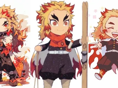 Tổng hợp ảnh Rengoku chibi cute ngầu dành cho fan Kimetsu